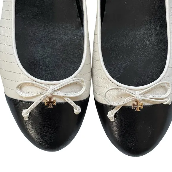Tori Burch Women’s Cap-Toe Quilted Ballet Flat w/Bow.  Slip-On Shoes Sz 11.5 NEW