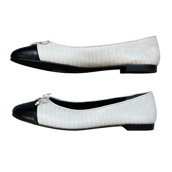Tori Burch Women’s Cap-Toe Quilted Ballet Flat w/Bow.  Slip-On Shoes Sz 11.5 NEW