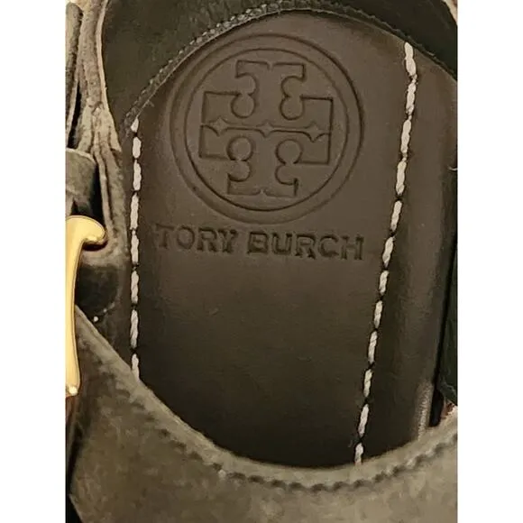 Tory Burch Bailey Suede Espadrille Platform Sandal Olive Green Size 7.5