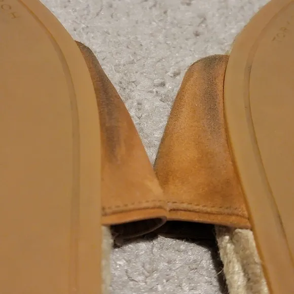 Tory Burch Benton Open Toe Espadrille Slide Tan Size 7.5