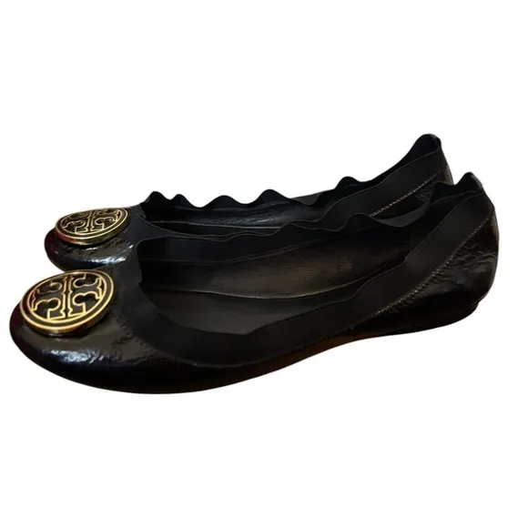 Tory Burch black flats ballet shoes 8.5