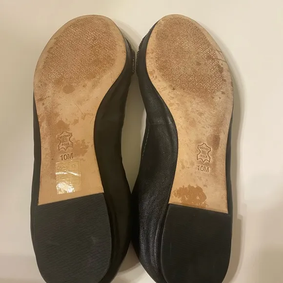 Tory Burch black shoes with jeweled sparkle bows