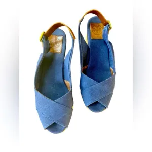Tory Burch Blue Slingback Sandals