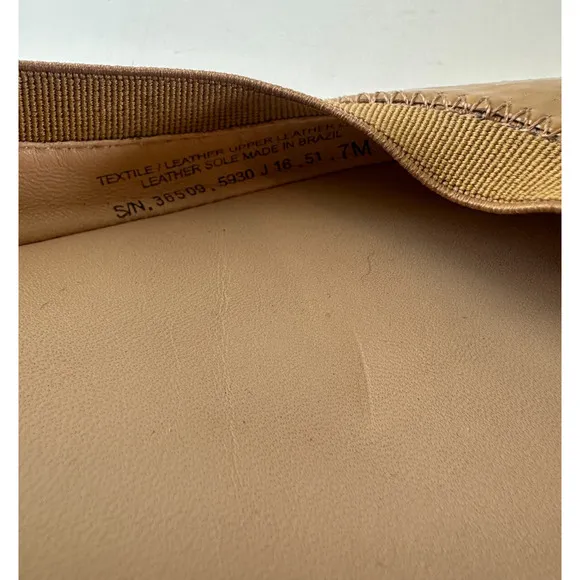 Tory Burch Caroline 2 Ballet Flats Tan Beige Patent Leather Ballerina Shoes 7 7M