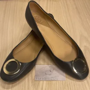 Tory Burch Caterina Ballet Flats Black Shoes 8