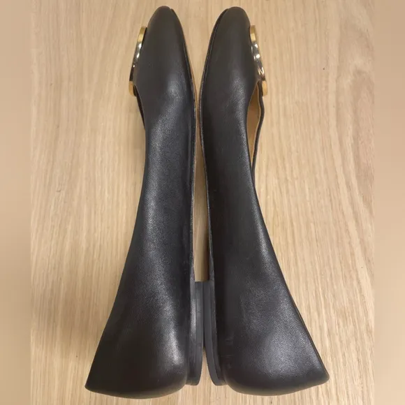 Tory Burch Caterina Ballet Flats Black Shoes 8