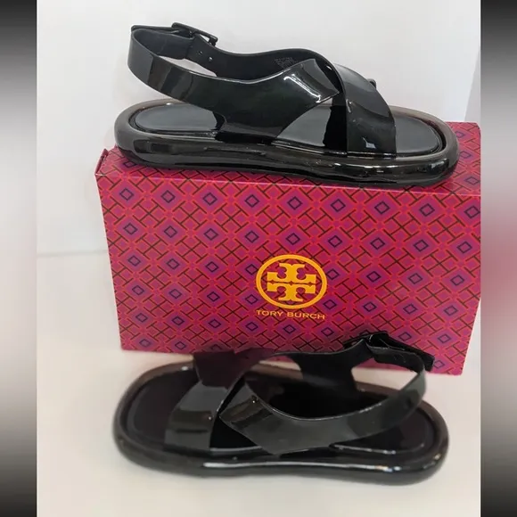 Tory Burch Criss Cross Bubble Jelly Sandals Size 8 NWT