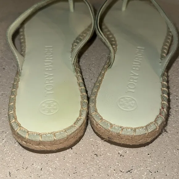 Tory‎ Burch Espadrille Sandals Meadow Mist/Perfect Navy Size 7.5