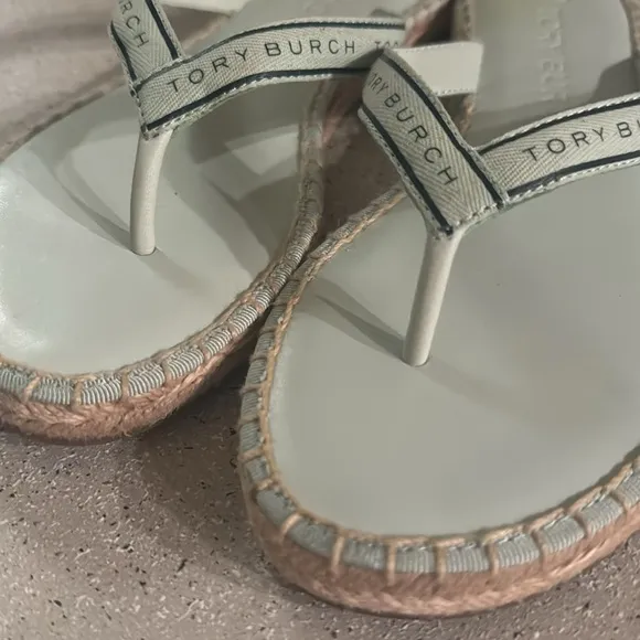 Tory‎ Burch Espadrille Sandals Meadow Mist/Perfect Navy Size 7.5