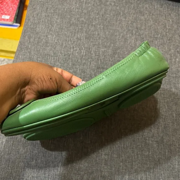 Tory Burch Green Ballet Flats