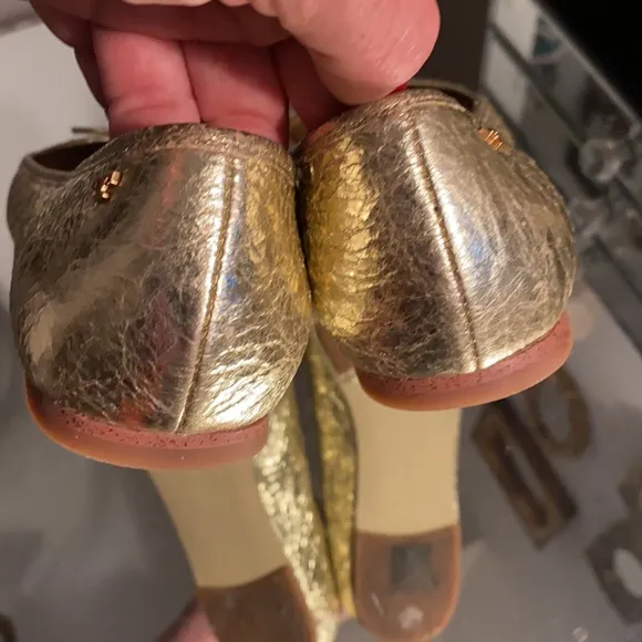 Tory Burch Laila 2 Women's Ballet Shoes Leather Gold