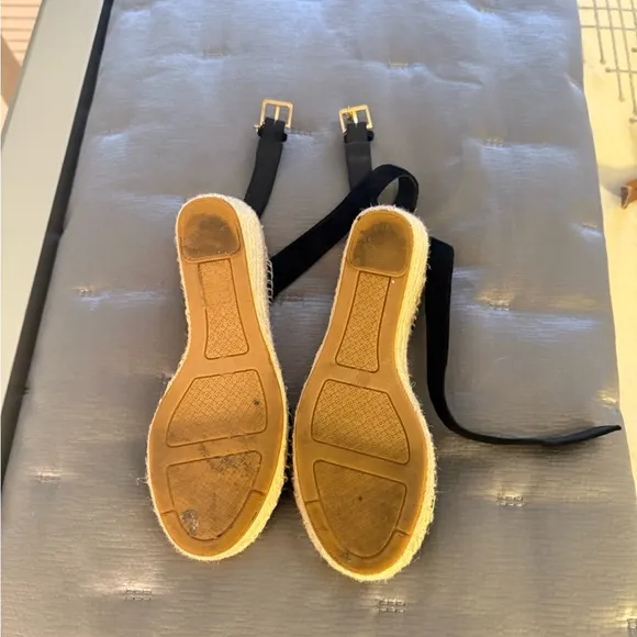 Tory Burch Laurel Suede Wedge Espadrille Sandals