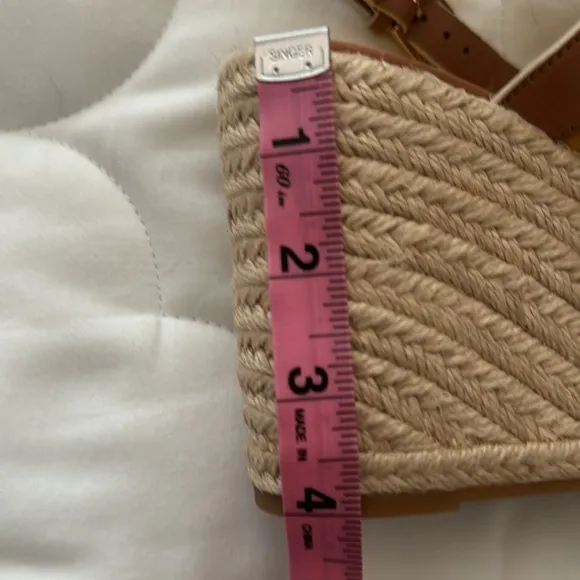 Tory Burch Leather Colorblock Espadrille Platform Sandals.  8M.  New, no box.