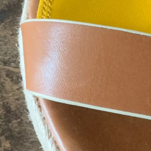 Tory Burch Leather Colorblock Espadrille Platform Sandals.  8M.  New, no box.