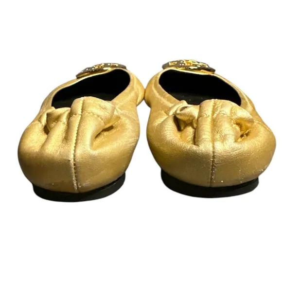 Tory Burch metallic gold ballet flats size 5 1/2 M