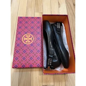 Tory Burch Minnie Two Way Ballet Flats Embellishment Black, Size 7.5 Brand New