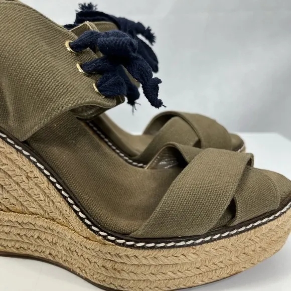 Tory Burch platform wedge sandals, EUC. Size 9B