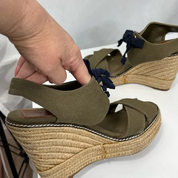 Tory Burch platform wedge sandals, EUC. Size 9B