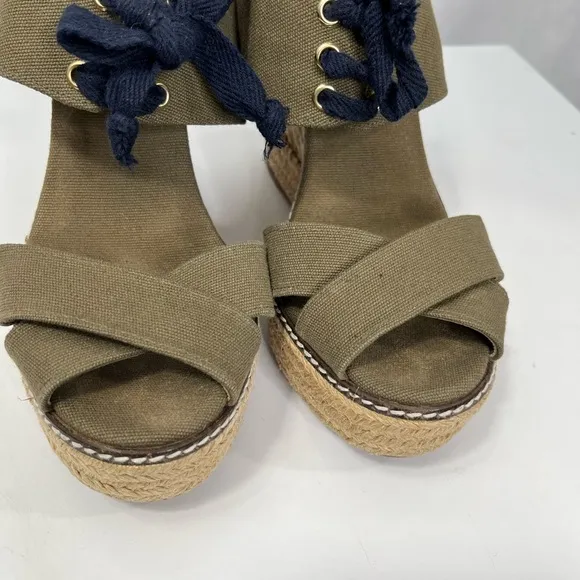 Tory Burch platform wedge sandals, EUC. Size 9B
