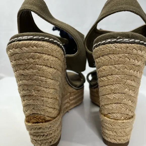 Tory Burch platform wedge sandals, EUC. Size 9B