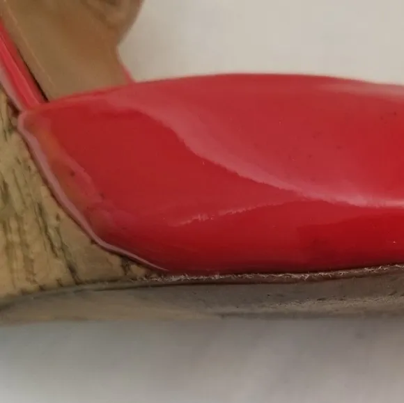 Tory Burch Red Wedge Platform Sandals size 7 M