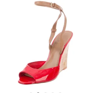 Tory Burch Red Wedge Platform Sandals size 7 M