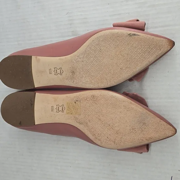 Tory Burch Rosalind Pink Bow Ballet Flats 10M