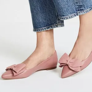 Tory Burch Rosalind Pink Bow Ballet Flats 10M