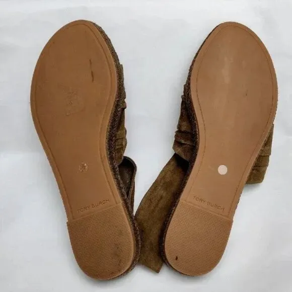 Tory Burch Sandals Suede Slingback Espadrille