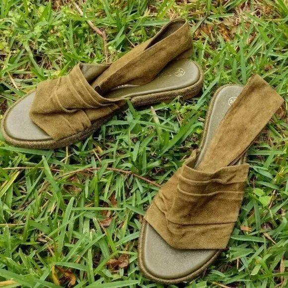 Tory Burch Sandals Suede Slingback Espadrille