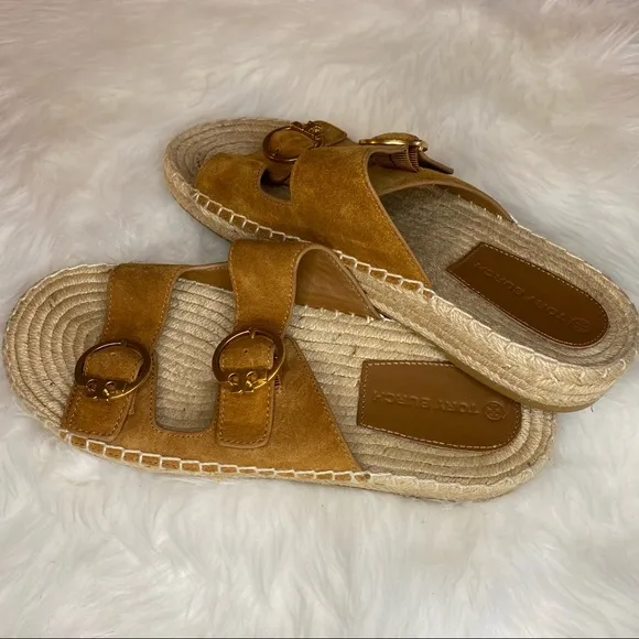 Tory Burch Selby Double Buckle Espadrille Sandals