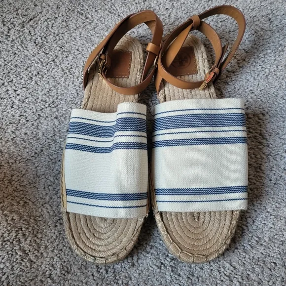 TORY BURCH Stretch-Canvas Espadrille Sandals