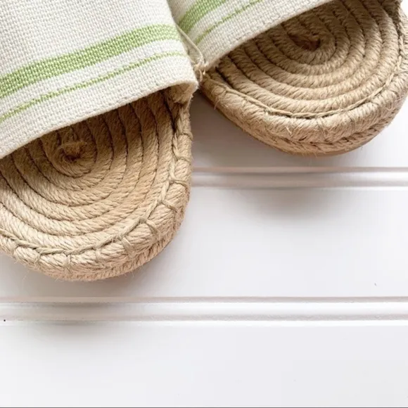 Tory Burch Striped Canvas Espadrille Sandals