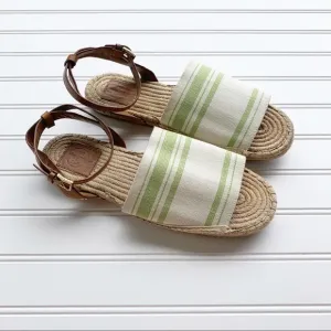 Tory Burch Striped Canvas Espadrille Sandals