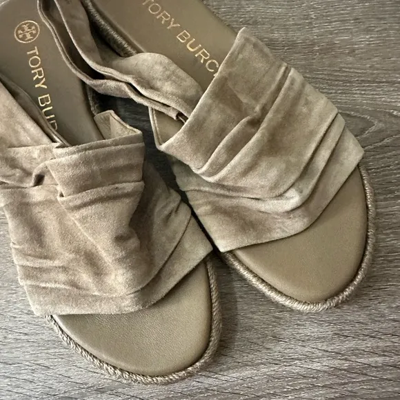 Tory Burch‎ Suede Slingback Espadrille Sandals Size 6.5- New