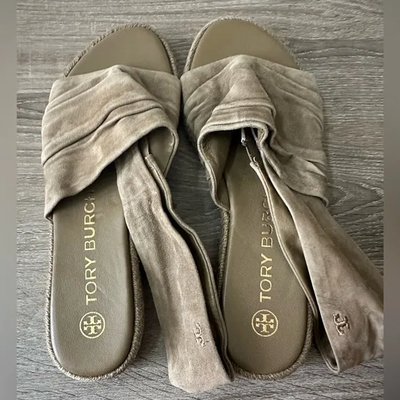 Tory Burch‎ Suede Slingback Espadrille Sandals Size 6.5- New