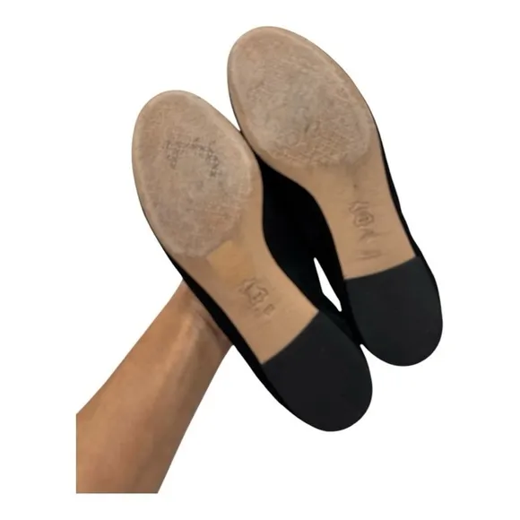 Tory Burch Therese Suede Black Ballet Flat Shoes size 6 M