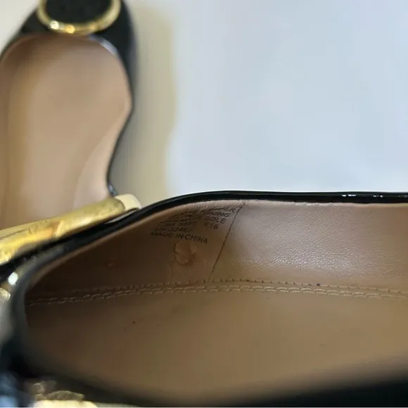 Tory Burch Twiggie Black Patent Leather Slip On Ballet Flats, Size 7.5