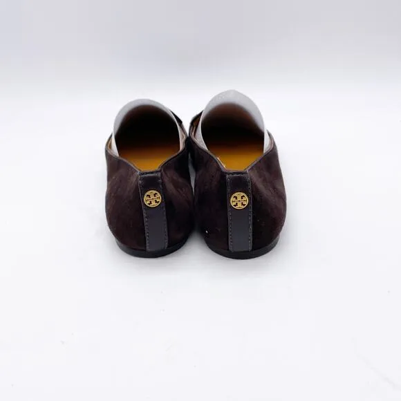 Tory Burch Women's Benton Apron Toe Loafers Flats Brown Shoes Size 6.5