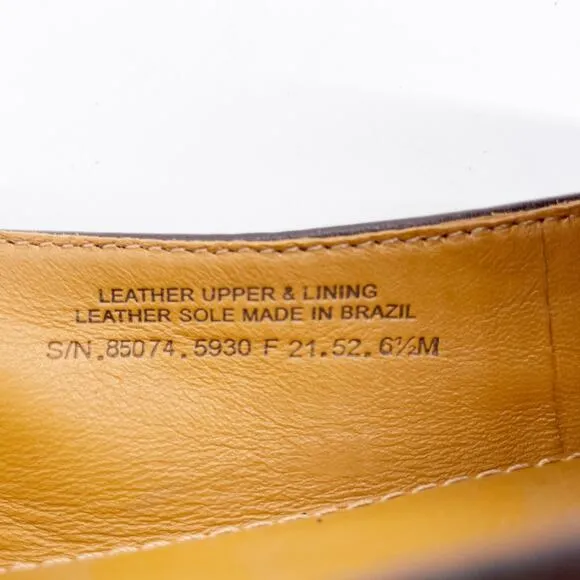 Tory Burch Women's Benton Apron Toe Loafers Flats Brown Shoes Size 6.5