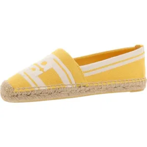 Tory Burch Womens Double T Yellow Shearling Peep-Toe Slide Sandals Shoes New