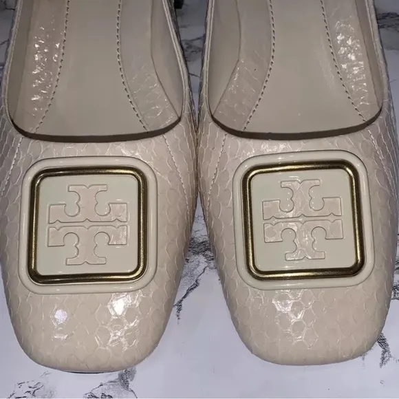 Tory Burch Women’s Georgia Block Heel Leather Pump Logo Shoes 9.5 NWB