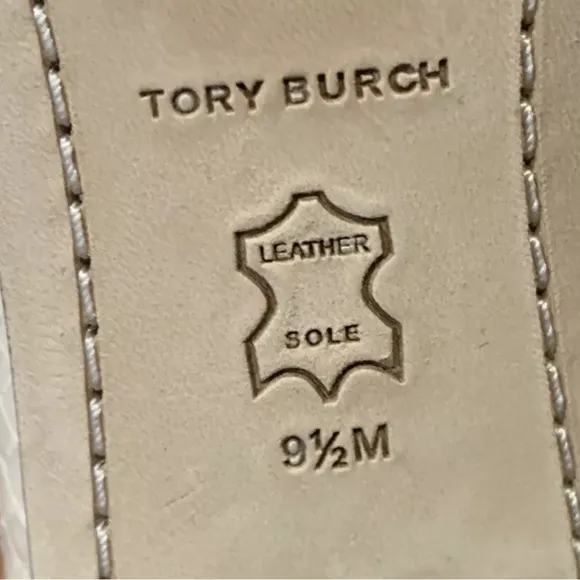 Tory Burch Women’s Georgia Block Heel Leather Pump Logo Shoes 9.5 NWB