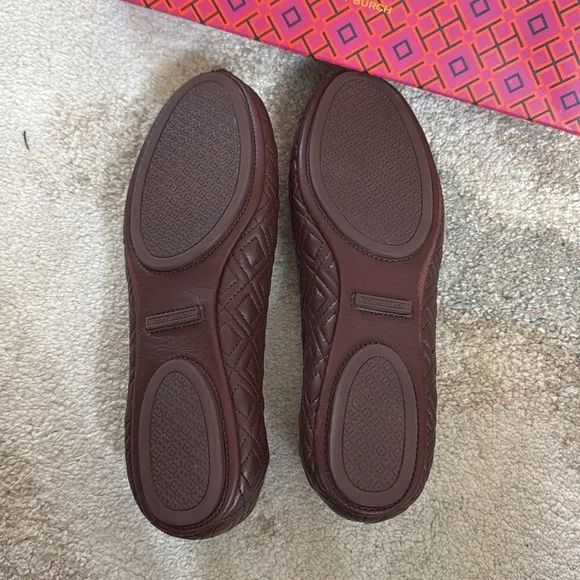 Tory Burch Women's Quilted Ballet Flats - Brown, 8,5