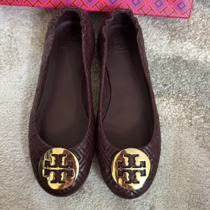 Tory Burch Women's Quilted Ballet Flats - Brown, 8,5