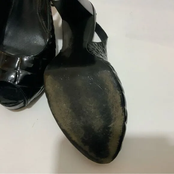 Tory Burch Allison Croc Peep Toe Sling Back Shoes Heels