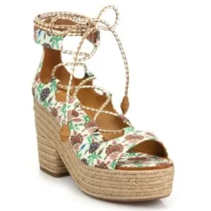 Tory Burch Positano Lace-up Platform Sandals Sz. 6.5
