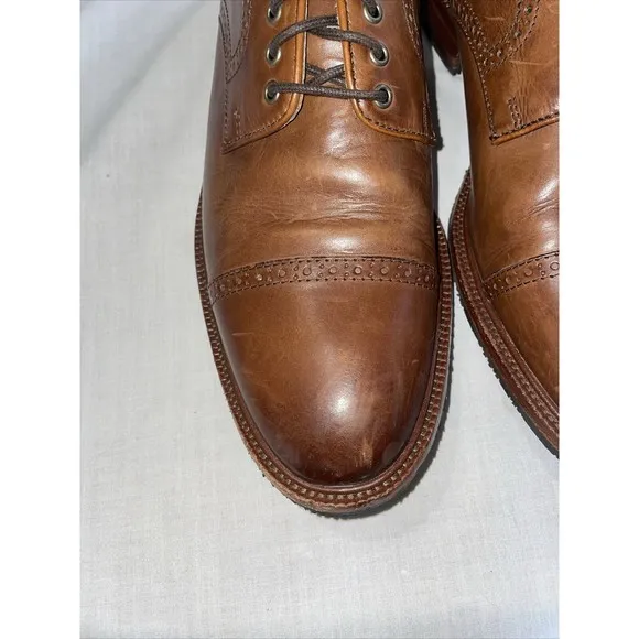 Trask Captoe Dress Shoes Men’s Size 9.5 M Brown Leather Oxfords City Going Out