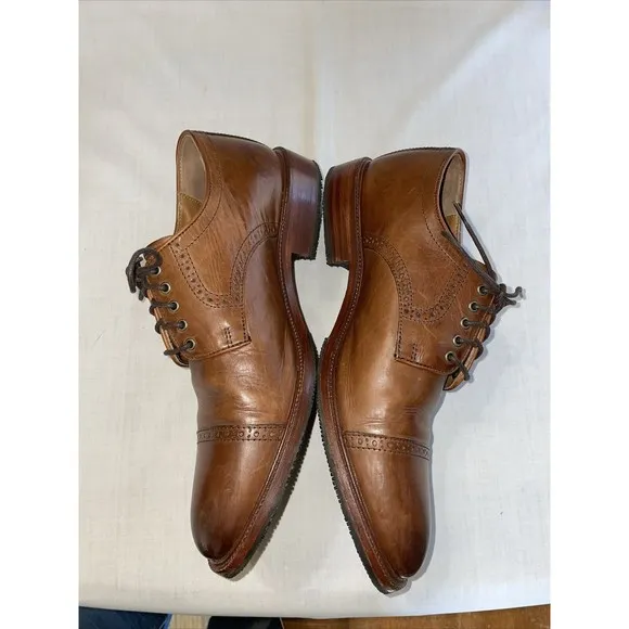 Trask Captoe Dress Shoes Men’s Size 9.5 M Brown Leather Oxfords City Going Out