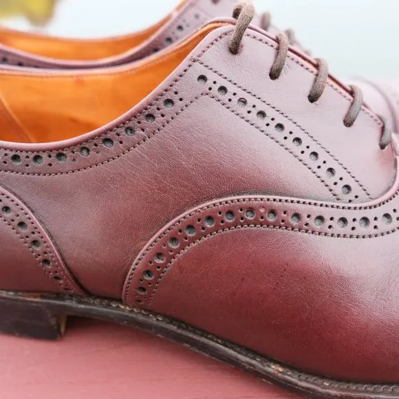Tricker's Men's Wing Tip Oxford Brogue Dress Shoes 9.5 D Wise Bros Burgundy